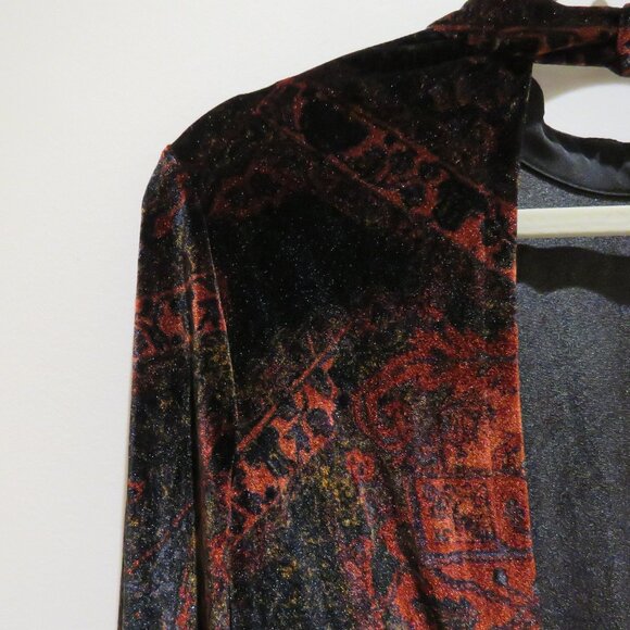 FREE PEOPLE Onyx Red Velvet Cut Out Romper Goth Whimsigoth Morticia Friends Sz 4 - Picture 13 of 14